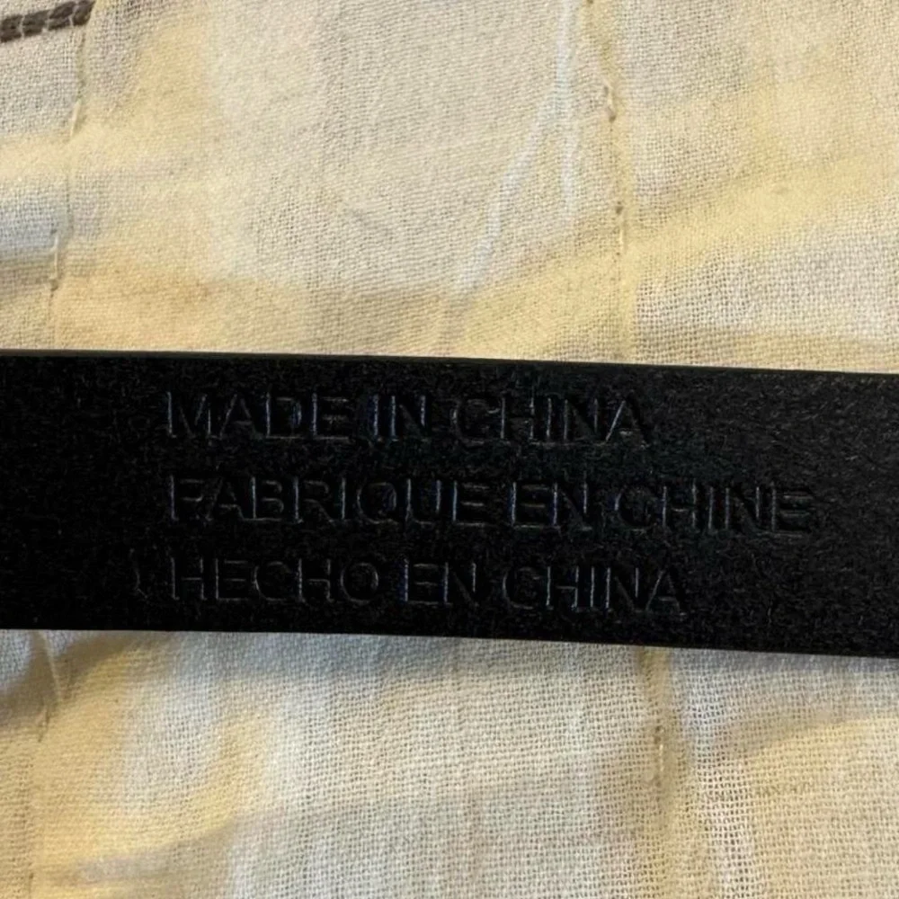 Urban Outfitters Black Leather Belt Gold Buckle Size S 36”